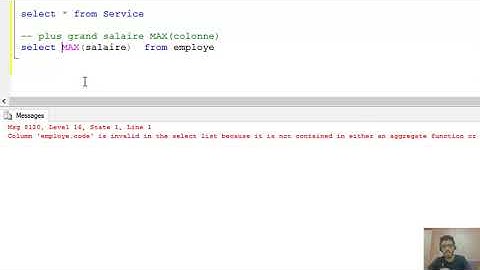 13#Cours SGBD1 SQL Server   les fonctions d’agrégation,max, min, avg,sum, count Darija