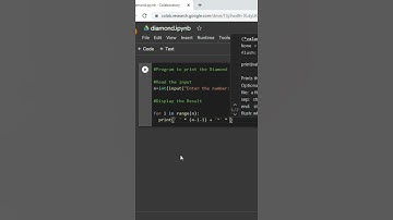 Python program to print  * in diamond shape #shorts