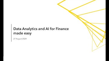 Data Analytics and AI for Finance made easy