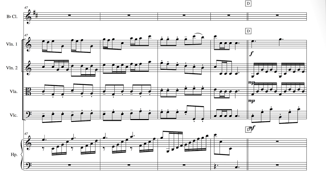 Praise Him, Praise Him for Clarinet solo with String Quartet and Harp