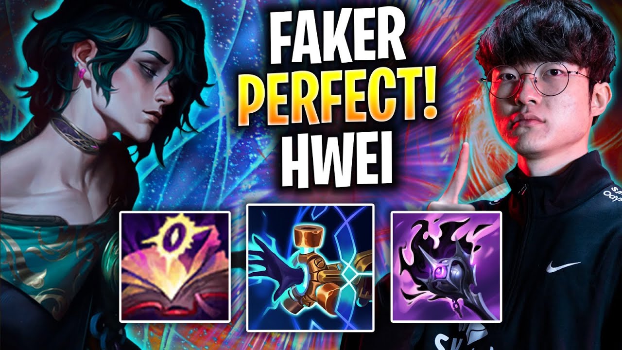 FAKER PERFECT GAME WITH HWEI! - T1 Faker Plays Hwei MID vs Syndra! | Season 2025