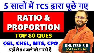 Ratio & Proportion best questions asked by TCS (2018 - 2023) in SSC CGL, CHSL, CPO, MTS || with pdf