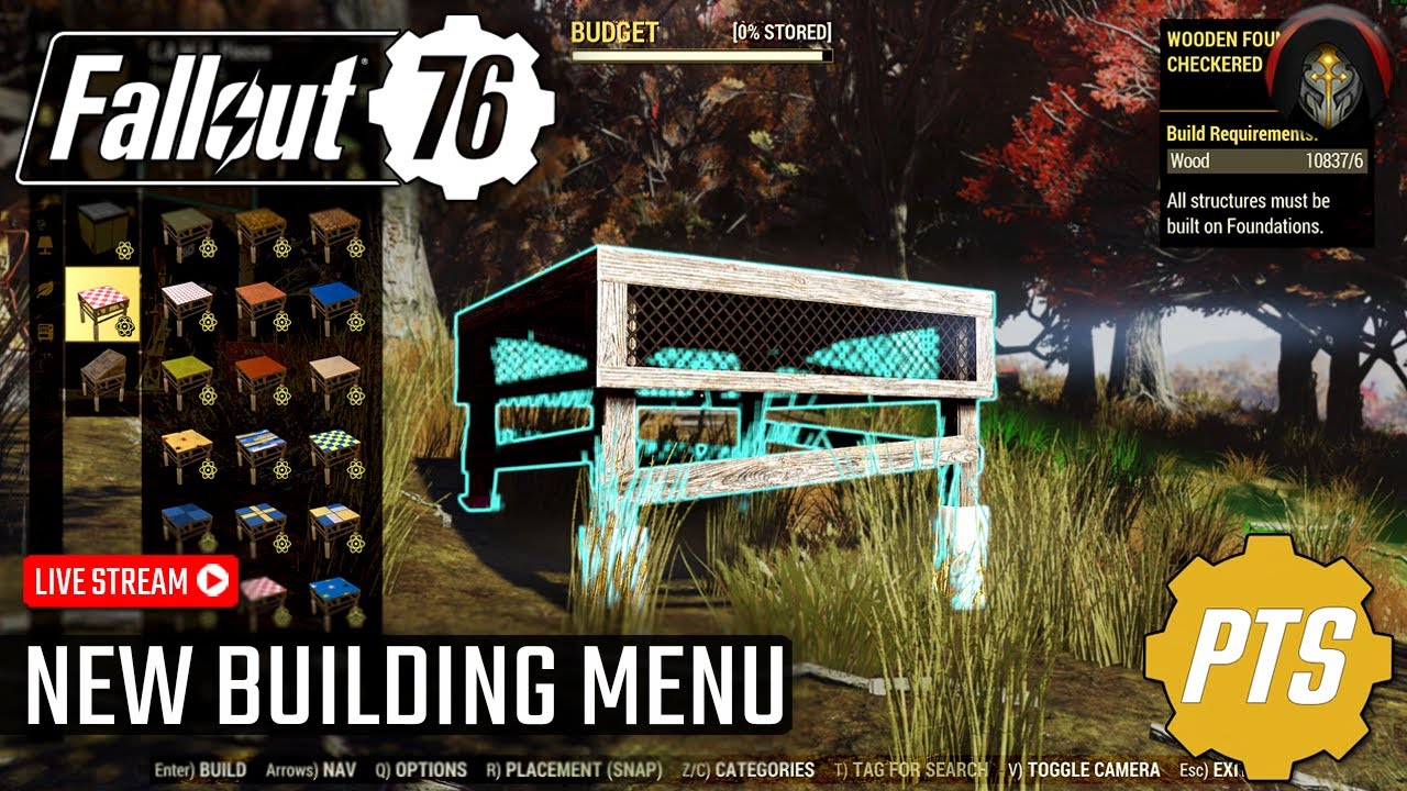 FALLOUT 76 | 🔴 LIVE! - New Building System! [PTS] - YouTube