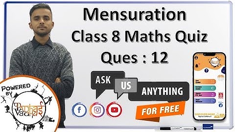Quiz solving and Explanation Q12 | Mensuration | Class 8 Maths | Padhai Vadhai Quiz