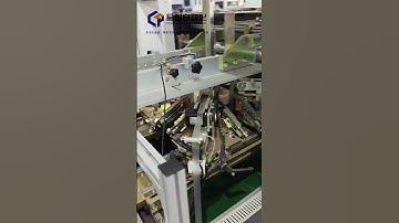 Automatic rigid box corner pasting machine.#machine #shorts #boxmakingmachine #hardbox #packaging