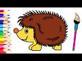 How to draw a Hedgehog for kids | Hedgehog Drawing Lesson | Как нарисовать ежика для детей