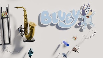 Marble Plays Bluey Theme on Different Instruments