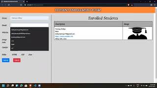 Student Enrollment Form|LetsGrowMore|VIPJune2022|Internship|HTML|CSS|JAVASCRIPT|