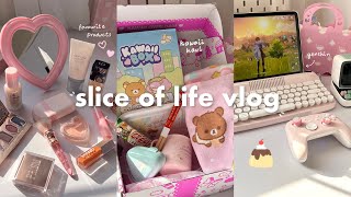 slice of life vlog; 🍰 grwm, products I use, playing genshin, kawaii haul, food | aesthetic vlog