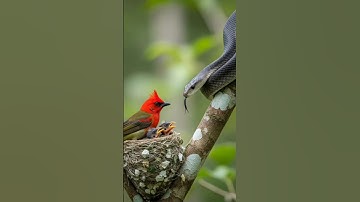 The Venomous Snake is Trying to Eat The Birds #snake #birds
