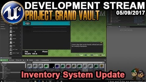 Inventory Update - UE4 Game Dev Stream - 05/09/2017