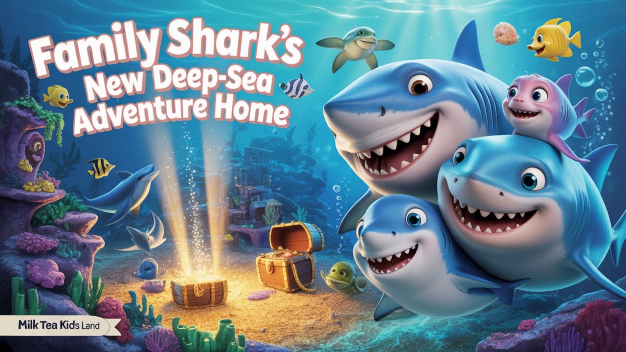 Family Shark's New Deep-Sea Adventure Home | Cozy Bedtime Story for Kids