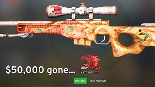applying a $50,000 sticker on a souvenir AWP...