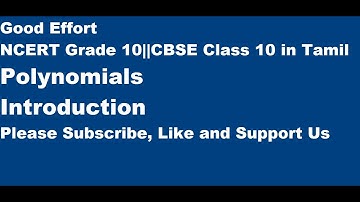 NCERT Grade 10 || CBSE Class 10 - Polynomials || Introduction - in Tamil