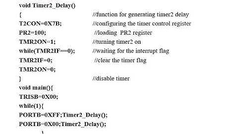 PIC Microcontroller - Timer2 program