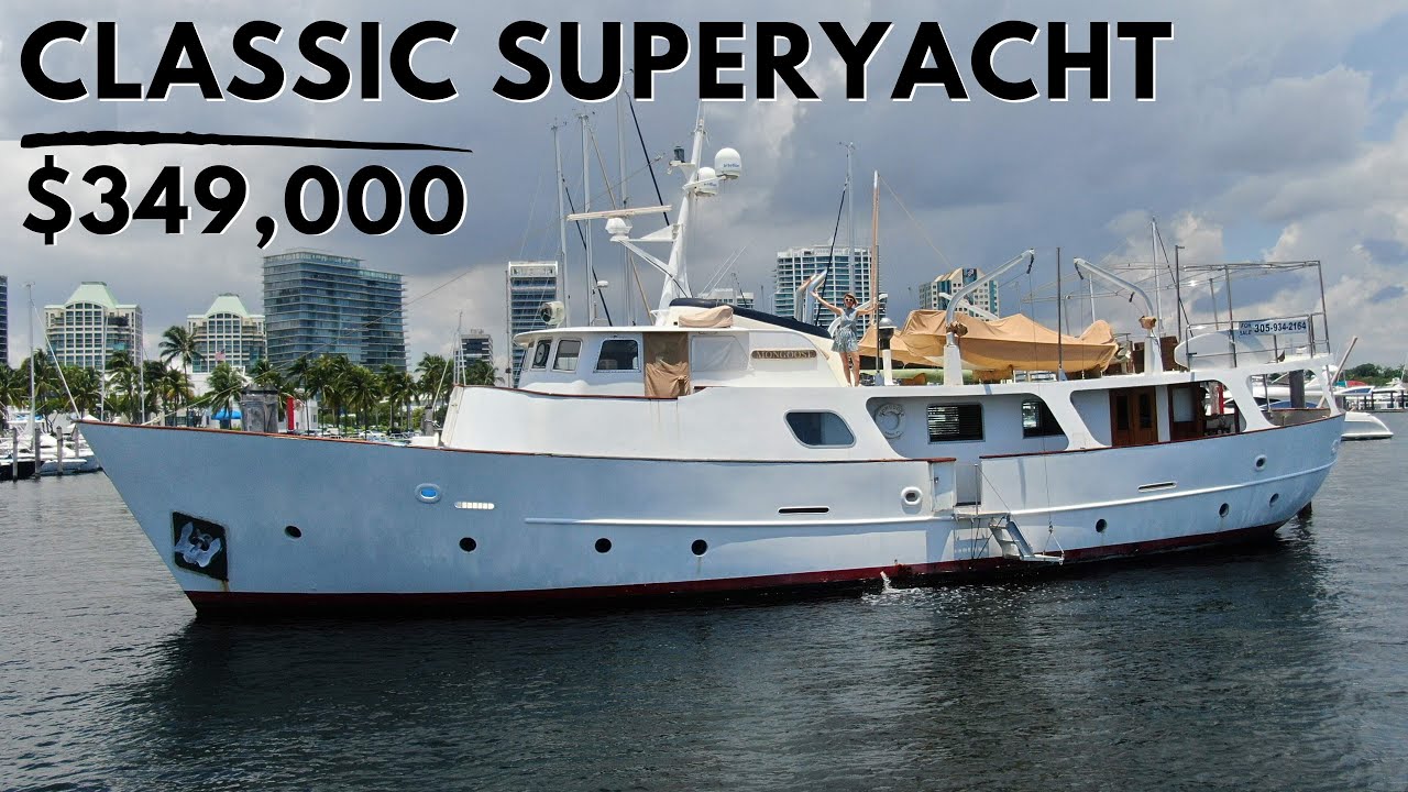 $349,000 1963 FAIRMILES 82′ Classic Affordable Liveaboard Superyacht Tour