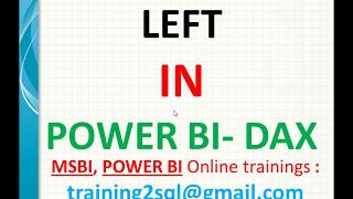 DAX functions | Left in Power BI | left in dax | mid in dax
