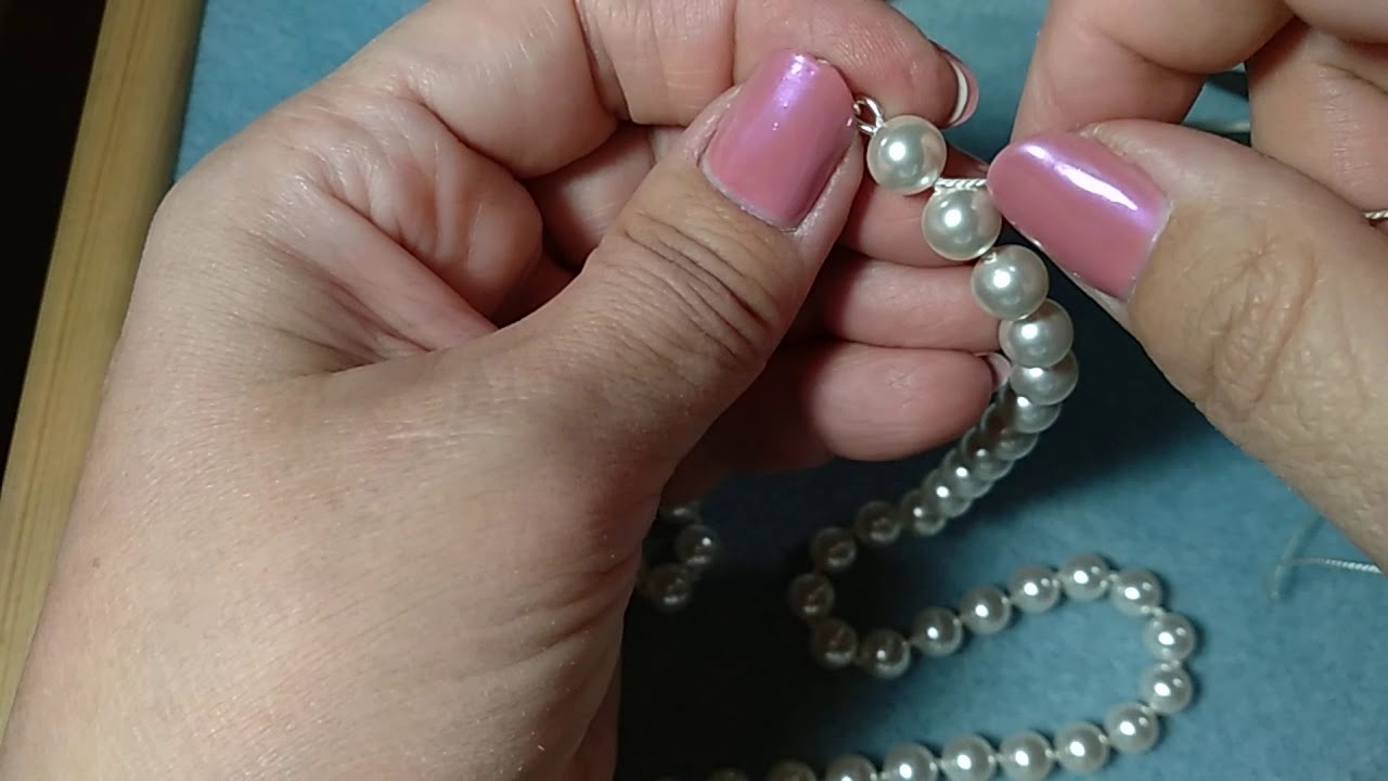 Крепим протектор в конце нити жемчуга.МК - YouTube