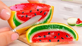 Fresh Miniature Watermelon and Orange Jelly 🍊The perfect summer treat Jelly Decorating | Min Cakes