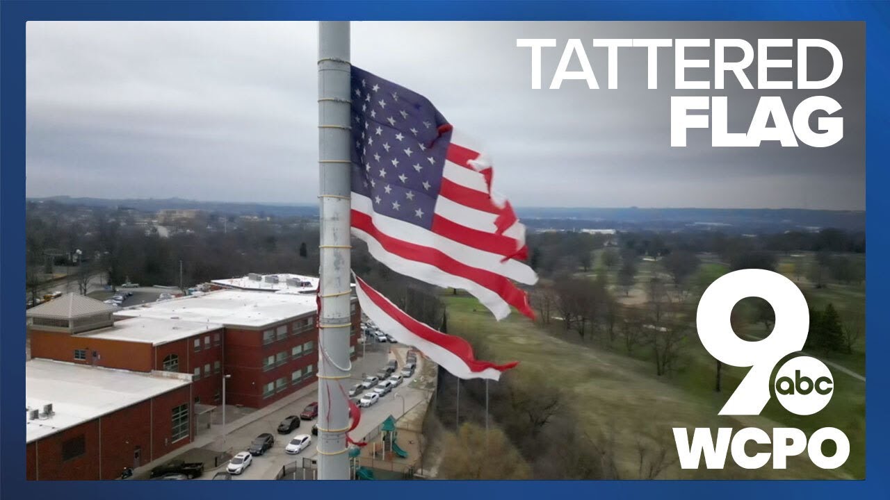 Ohio community wants tattered American flag taken down