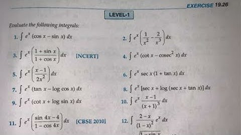 RD SHARMA EX 19.26 Q1 TO  Q24 SOLUTIONS OF CHAPTER 19 INDEFINITE INTEGRALS CLASS 12TH