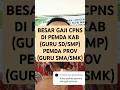 BESAR GAJI CPNS DI PEMDA (SD/SMP) DI KAB DAN SMA/SMK DI PROVINSI #gaji #cpns #honor