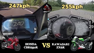 2022 Honda CBR650R vs Kawasaki ZX6R | Top Speed | Acceleration 🔥🔥