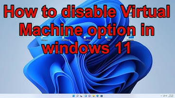 How to disable Virtual Machine option in windows 11