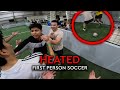 Intense indoor soccer games get heated  first person football  soccer pov indoor soccer