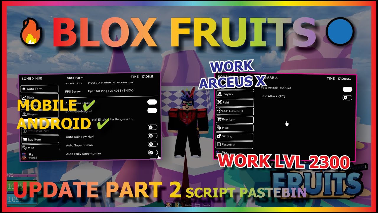 BLOX FRUITS Script Mobile AUTO FARM UPDATE 17 PART 2 (WORK AUTO RAID) 🔥🔵  