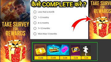 Free Fire New Event Take Survey Fire Reward Free Fire Take Survey For Rewards Event Full Details
