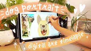 Custom Dog Portrait | Digital Art Timelapse Tutorial