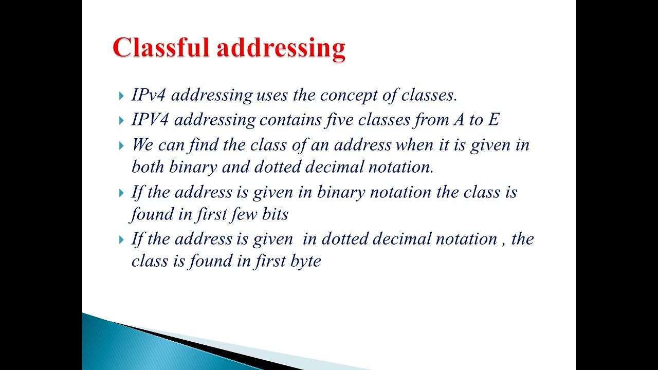 NTA/UGC NET notes for IPV4 classful addressing