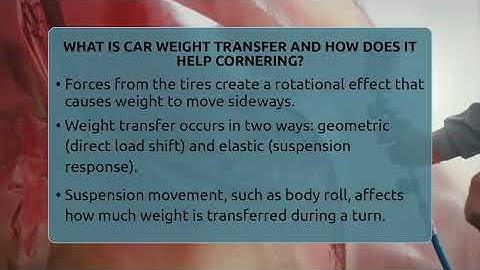 What Is Car Weight Transfer And How Does It Help Cornering? - Car Performance Pros