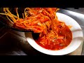 ケチャップと大葉のスープスパ‼️こんな麺ちょっと前に流行ったよね?
