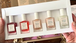 Manucurist new active line of 'barely there' polishes swatched.