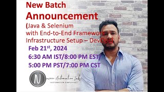 New Training/Boot Camp (Feb 21st): Selenium+Java+End to End Framework + Infrastructure Setup(DevOps) by Naveen AutomationLabs 16,773 views 3 months ago 31 minutes