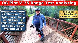 Onewheel Vesc OG Pint V-75 Range Test Analyzing in 4K