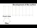 How to develop the surface of a hexagonal prism  development of hexagonal prism