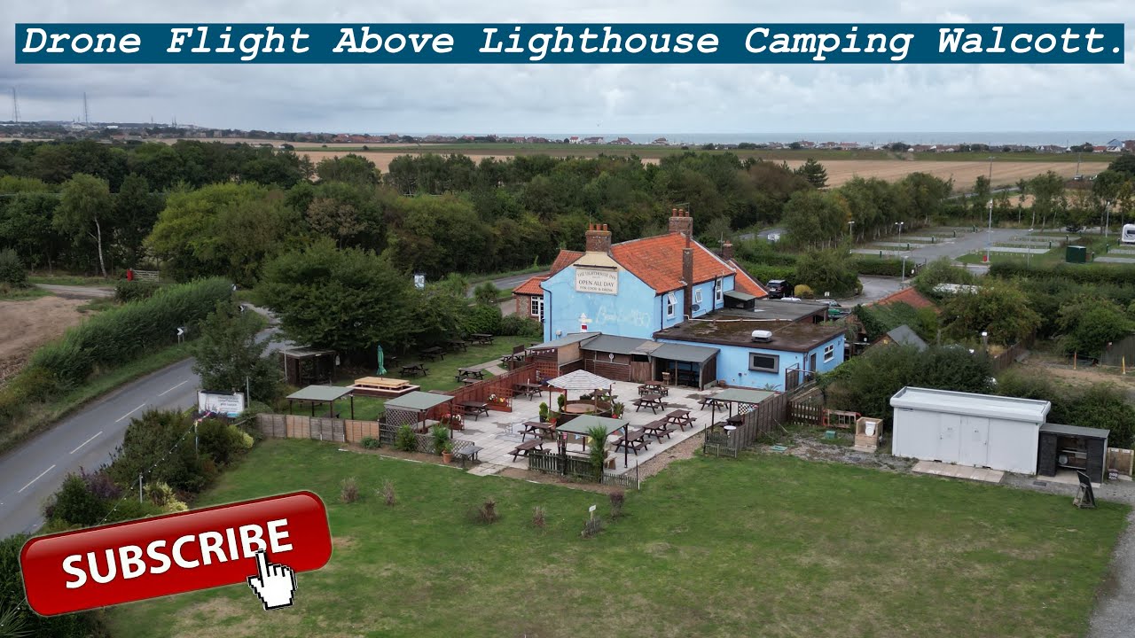 DJI Mini 3 Pro Flight Above Lighthouse Inn Camping Walcott. 