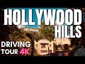 Hollywood hills drive 4k los angeles virtual driving tour beachwood canyon  no talking