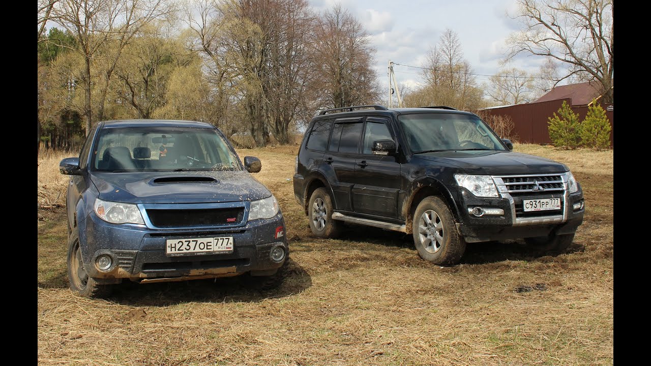 Mitubishi Pajero vs. Subaru Forester Offroad, part 1