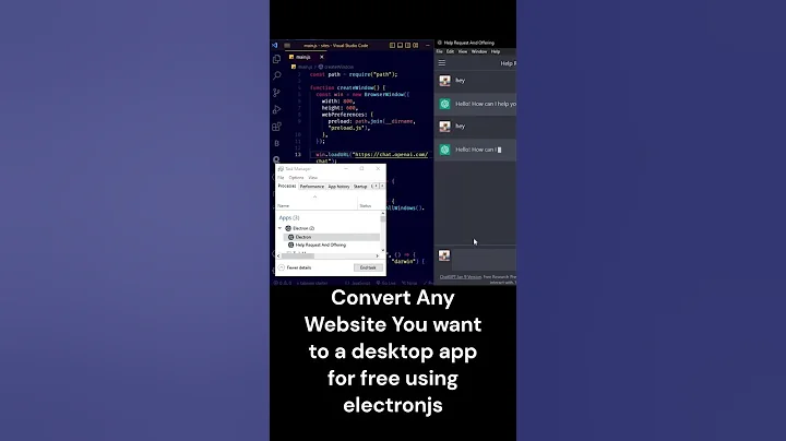 Convert any website you want to a desktop app using electron js