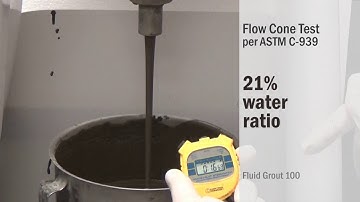 Five Star® Fluid Grout 100: Flow Cone Test