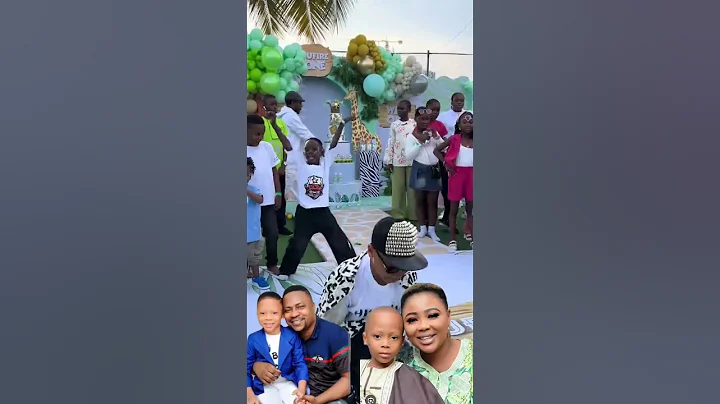 Segun Ogungbe and Omowunmi Ajiboye son at Actress Dayo Amusa's son birthday party