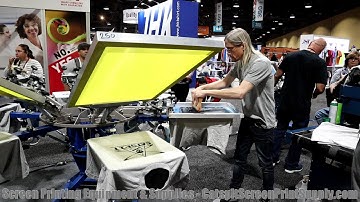 Catspit Live Screen Printing Shirts With Water Based Ink At ISS Long Beach 2019