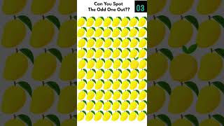 Spot the Odd Fruit Out – Can You Find It?#oddoneout #visualpuzzle #braingames #observationskills