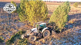 Трактор с мульчером уничтожает большие деревья! VALTRA T234 с мульчером FAE 225