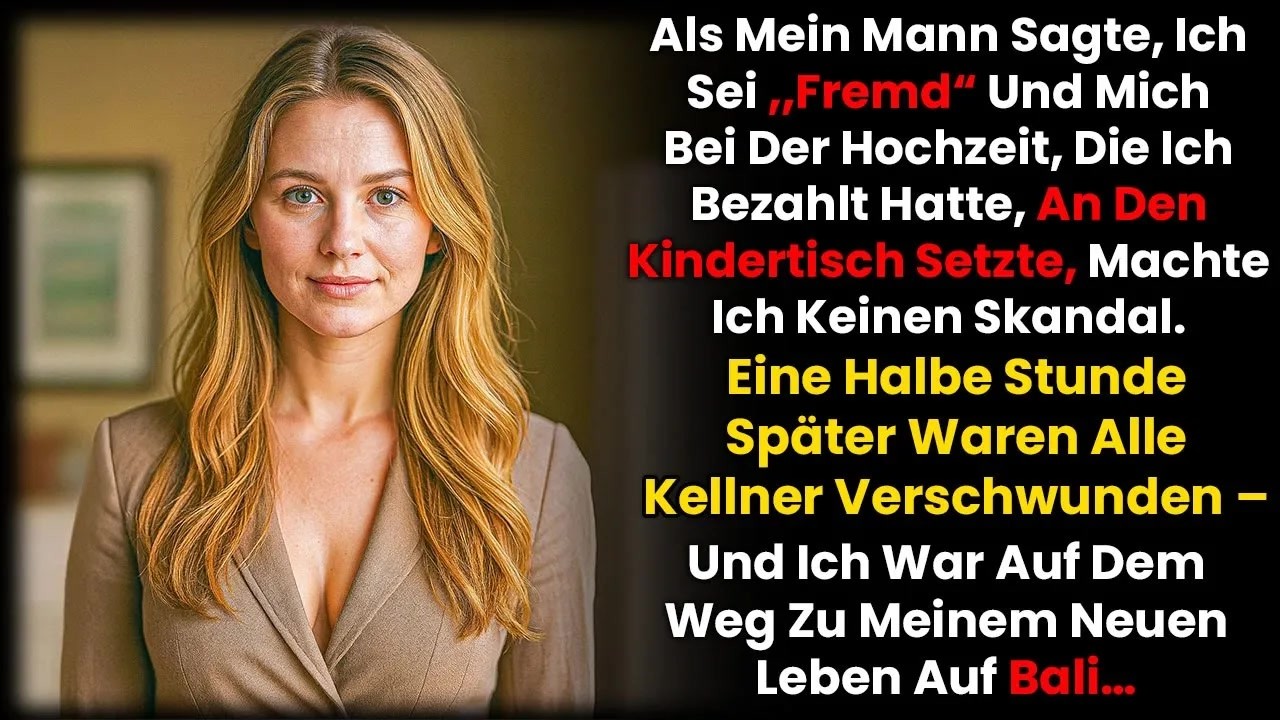 „Für die Hochzeit meines Mannes, die ich sechs Monate lang organisiert und mit fast 50.000 Euro bezahlt habe, setzte man mich an den Kindertisch. Als ich meinen Mann fragte, warum, zog er mich...