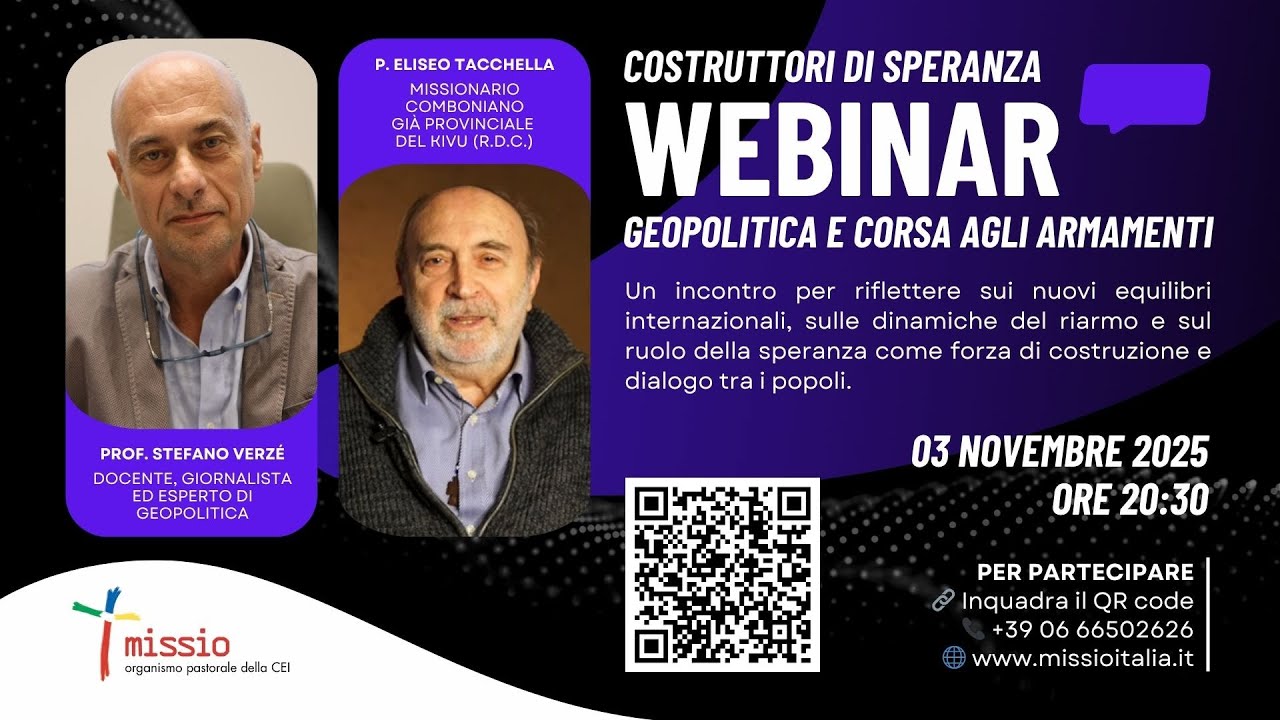 Costruttori di speranza – Geopolitica e corsa agli armamenti | Missio Adulti e Famiglie 2025–2026
